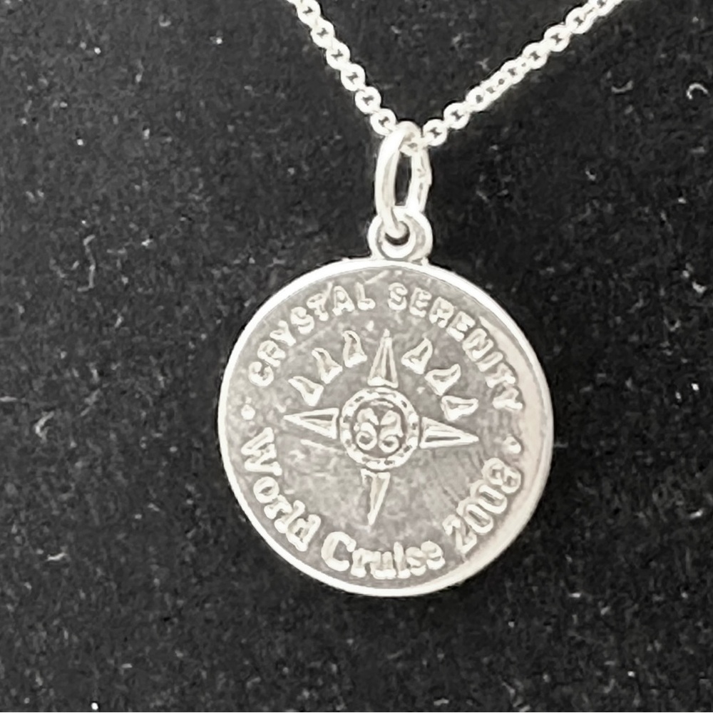 Tiffany & Co Silver World Cruise 2008 Crystal Serenity Pendant Necklace - Picture 2 of 8
